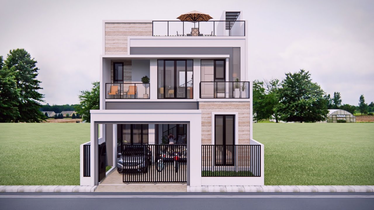 Desain Rumah Tingkat Minimalis Rumah dengan Rooftop